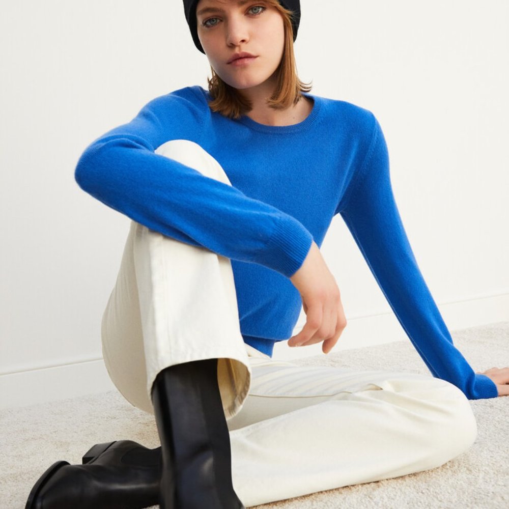 Everlane Cerulean 100% cashmere sweater